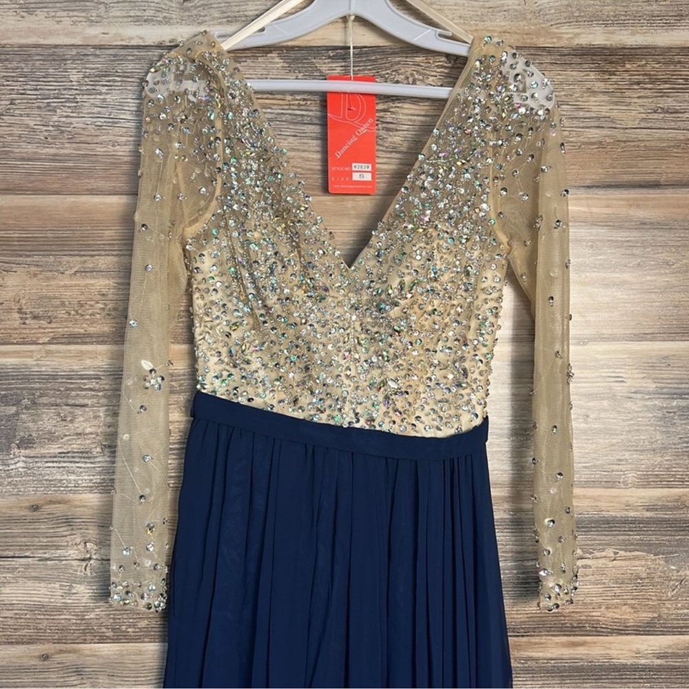 Dancing Queen Navy and Gold Long Sleeve Dress